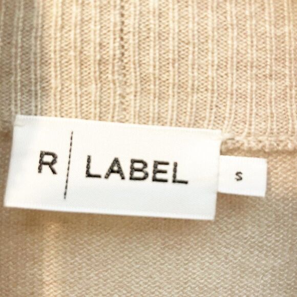 R LABEL Knitted Wool Cashmere Open Front Cardigan Sweater Beige Women's S - Picture 5 of 6